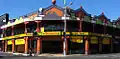 Boundary Street retail buildings (completed 1999). West End, Queensland. A cartoonish take on Victorian Mannerism.