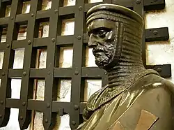 19th-century maquette of Knight Templar St Maur who signed Magna Carta