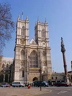 The West Front, the twin towers were added in the 18th-century.