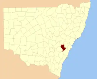 Location in New South Wales
