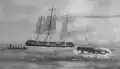 Wreck of the Essex; detail from Whaling Voyage Round the World by Russell & Purrington, ca.1848