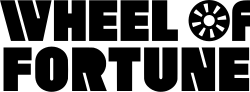 The text "Wheel of Fortune" in black letters; the "O" in "of" is stylized to resemble a roulette wheel