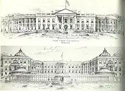 Additions proposed by architect Frederick D. Owen in 1890[144]
