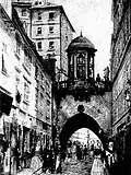 The Hohe Brücke with a chapel, before 1857.