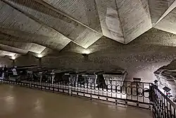 View of the New Vault, a brutalist extension of the Imperial Crypt in Vienna.