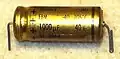 Polarity marks on an electrolytic capacitor
