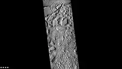 Light-toned deposit in Arsinoes Chaos, as seen by CTX camera (on Mars Reconnaissance Orbiter).