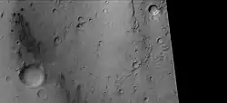 Enlargement of previous image showing dunes on floor of Boeddicker Crater, as seen by CTX camera (on Mars Reconnaissance Orbiter).
