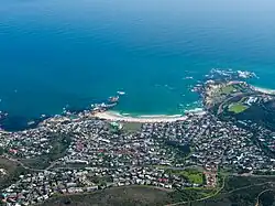 Camps Bay, in the center of the Atlantic Seaboard