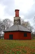 Wikmanshyttan steelworks. Old roasting furnace that once was a part of a blast furnace-complex (defunct since ca 1904).