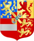 Coat of arms of William the Silent as Prince of Orange from 1544 to 1582, and his eldest son Philip William[50]