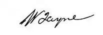 Cursive signature in ink