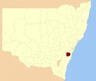 Location in New South Wales