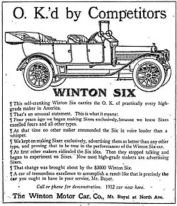 Winton Motor Company advertisement, 1911[15]
