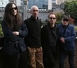 Wire in 2013; left to right: Matthew Simms, Robert Grey, Colin Newman, Graham Lewis