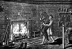 William Porter carrying the Bell spirit in a blanket to try and burn her.