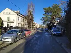 The houses at Wołodyjowskiego Street in 2021.