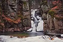 Podgórna Falls in winter