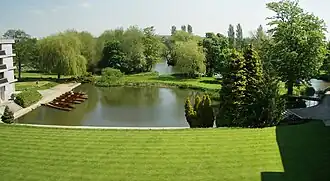 Wolfson's punting harbour and island