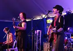 Left to right: Silas Palmer, Chanel Lucas and Roz Pappalardo performing in March 2013