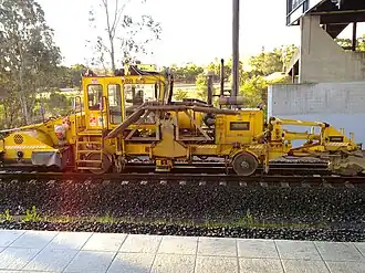 Work train at the construction of a freight line in Sydney, Australia