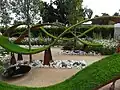 World Vision Garden had curved lawns floating in the air