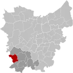 Location of Wortegem-Petegem in East Flanders