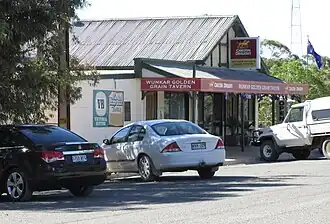 The Golden Grain Tavern in Wunkar's main street, near the town's grain silos
