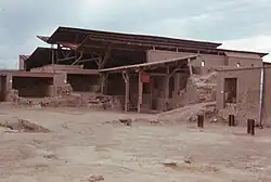 Site of Tapa Shotor, with a protective roof.[12]
