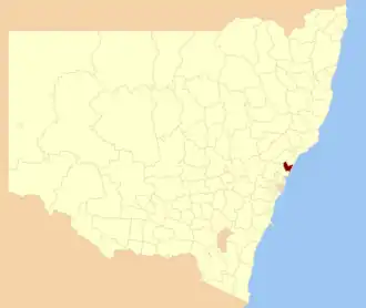Location in New South Wales