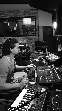 Wyrick working in his studio