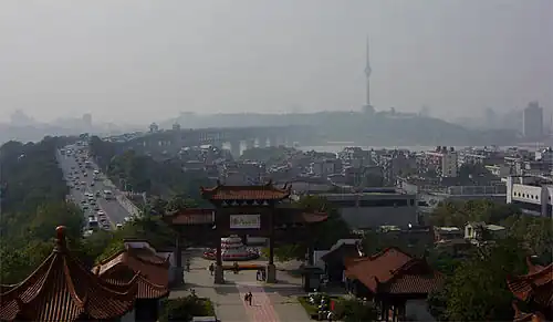 View to the west with Tortoise Hill and the Tortoise Mountain TV Tower