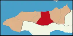 Map showing Yalova District in Yalova Province