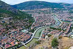 A partial view of Amasya seen from Amasya Castle.