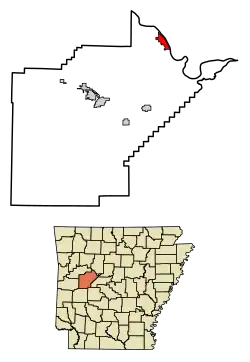 Location of Dardanelle in Yell County, Arkansas
