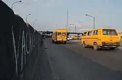 Yellow danfo buses at Ijora badia, Lagos