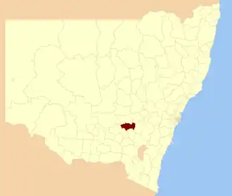 Location in New South Wales