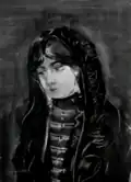 Chechen artist Arbi Rassukhanov. Widow, 1995.