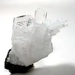 White or clear yugawaralite crystals