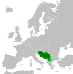 Democratic Federal Yugoslavia in 1945 prior to the Paris Peace Treaties