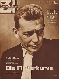 Portrait photo of Glauser by Gotthard Schuh, Zürcher Illustrierte, vol. 13, no. 49 (December 3, 1937)