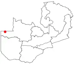 Location of Chavuma in Zambia