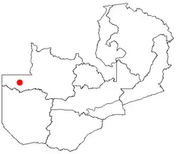 Location of Zambezi in Zambia