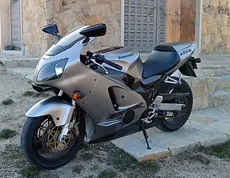 Ram-air intake below the headlight of a Kawasaki ZX-12R