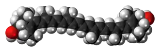Space-filling model of the zeaxanthin molecule