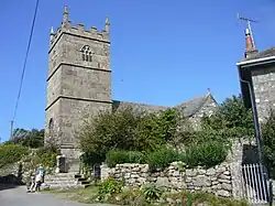 Illustration of Zennor bridge and stream from The Mermaid of Zennor. Zennor Church