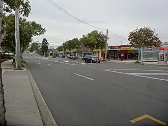 Southward view of Zillmere shopping street