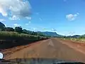 Zomba Plateau approached from the Blantyre-Zomba road, which was being renovated when this picture was taken in March 2014