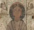 Sarcophagus of Petamenophis, detail with portrait of the deceased. Egyptian Museum, Turin.