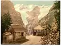 Ortler glacier as seen from the Stelvio Pass to the west. Photo about 1900.